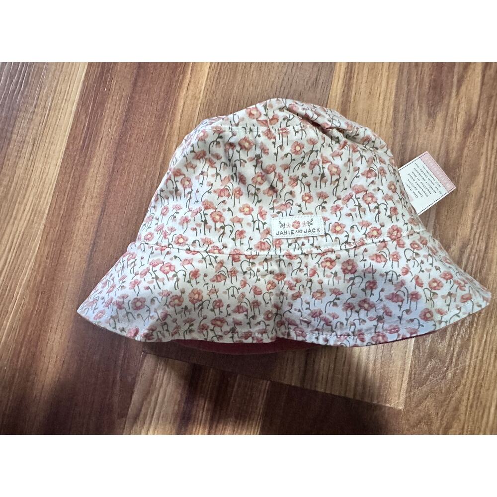 Janie and Jack Reversible Pink Floral Bucket Hat